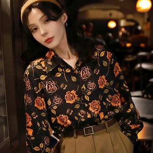 Floral Blouse: Dark Academia Streetwear for Women