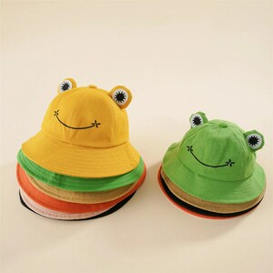 Froggy Y2K Bucket Hat Trendy Style Kids Adults 6 Colors