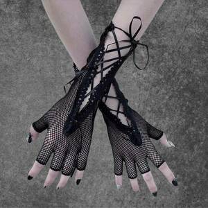 Harajuku Punk Style Mesh Fingerless Gloves