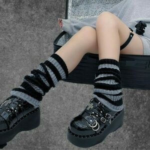 Harajuku Y2K Striped Long Knit Socks