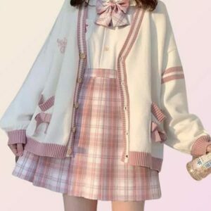 Kawaii Embroidered Cardigan: Y2K Streetwear Chic