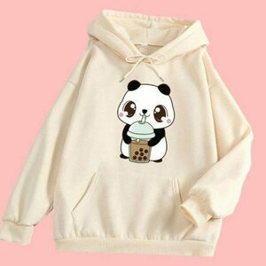 Kawaii Y2K Panda Bubble Tea Hoodie