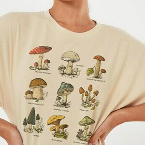 Mushroom Print Egirl Tee - Y2K Streetwear Style for Women