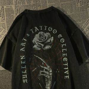 Retro Ins Style Gothic Punk Unisex Tee for Streetwear Fans