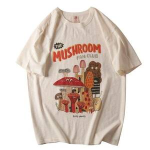 Retro Mushroom Kawaii Tee: Casual Y2K Cotton Fashion