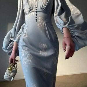 Satin V-neck Midi Dress for Wedding Guests - Y2K Streetwear Style