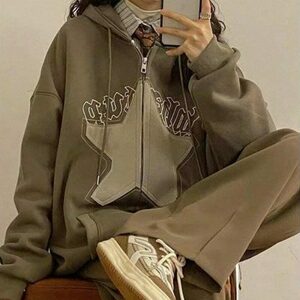 Stellar Y2K Korean Fashion Zip-Up Hoodie