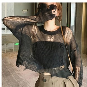 Urban Chic Hollow Out Cropped Knit Top for Y2K Fashion