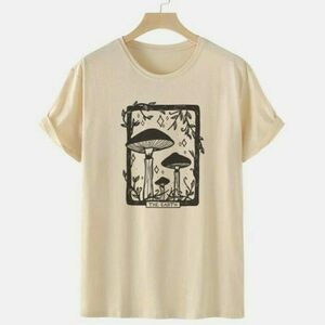 Vintage Y2K Mushroom Tarot Tee - Plant Graphic Streetwear