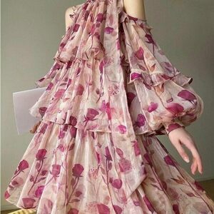 Y2K Aesthetic Floral Long Sleeve Party Dress for Streetwear Chic