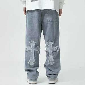 Y2K Baggy Denim Cargo Pants for Streetwear Enthusiasts