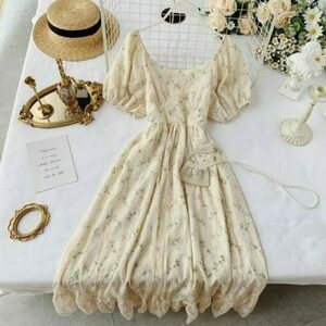 Y2K Chic Fairy Blossom Chiffon Dress for Women