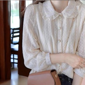 Y2K Chic Lace Floral Blouse with Pearl Buttons