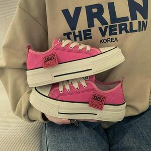 Y2K Chunky Heart Embroidered Platform Sneakers