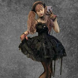 Y2K Fairy Grunge Chic Black Goth Dress