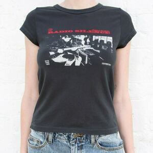 Y2K Grunge Black Tee for Women: Radio Silence Streetwear