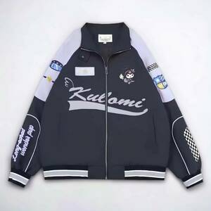 Y2K Kawaii Kuromi Balletcore Varsity Jacket - Streetwear Racer Style