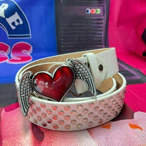 Y2K Punk Heart Rivets Belt - Streetwear Rock Chic Essential