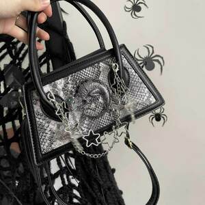 Y2K Retro Mini Cross-Body Bag with Lizard Pattern