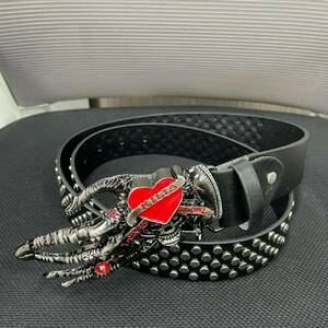 Y2K Skull Rivet Belt for Hip Hop Punk Fashion