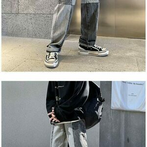 Y2K Streetwear: Men's Hip Hop Loose Straight-leg Denim