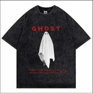 Y2K Streetwear Men's Vintage Ghost Graphic Cotton Tee