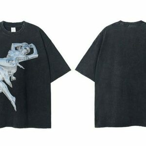 Y2K Streetwear Retro Robot Graphic Tee