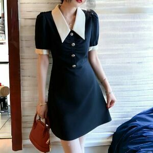 Y2K Style Vintage V-Neck Dark Academia Dress for Summer