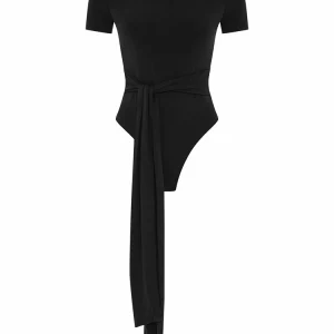 2024 Bandage Short Sleeve Bodysuit: Sexy Casual Clubwear