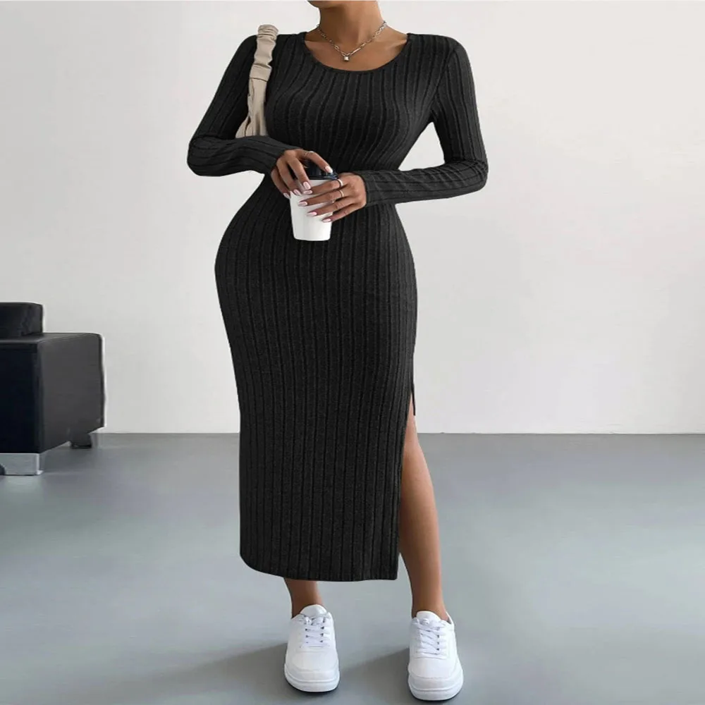 2024 Korean Plus Size Knitted Dress for Women