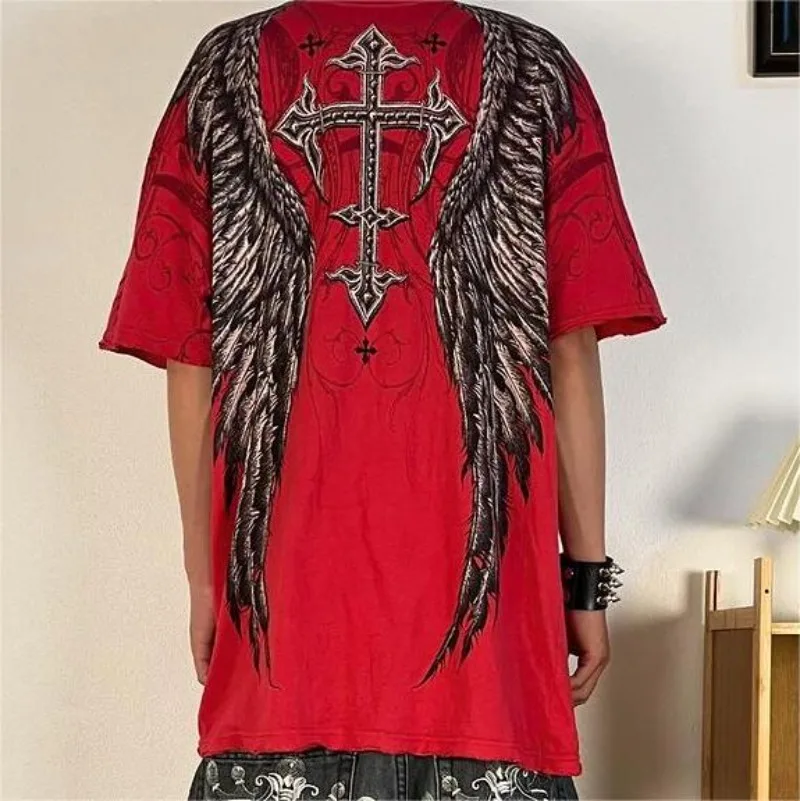 2024 Men's Gothic Skull Graphic Print Oversized T-shirt