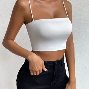 2024 New Sexy Off-Shoulder Sleeveless Top, Slim Fit, Backless, Solid Color