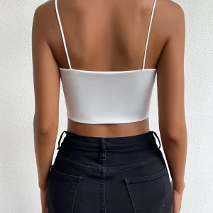 2024 New Sexy Off-Shoulder Sleeveless Top, Slim Fit, Backless, Solid Color