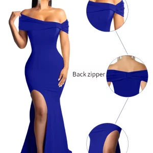 2024 Sexy Off-Shoulder Backless Long Party Evening Dress