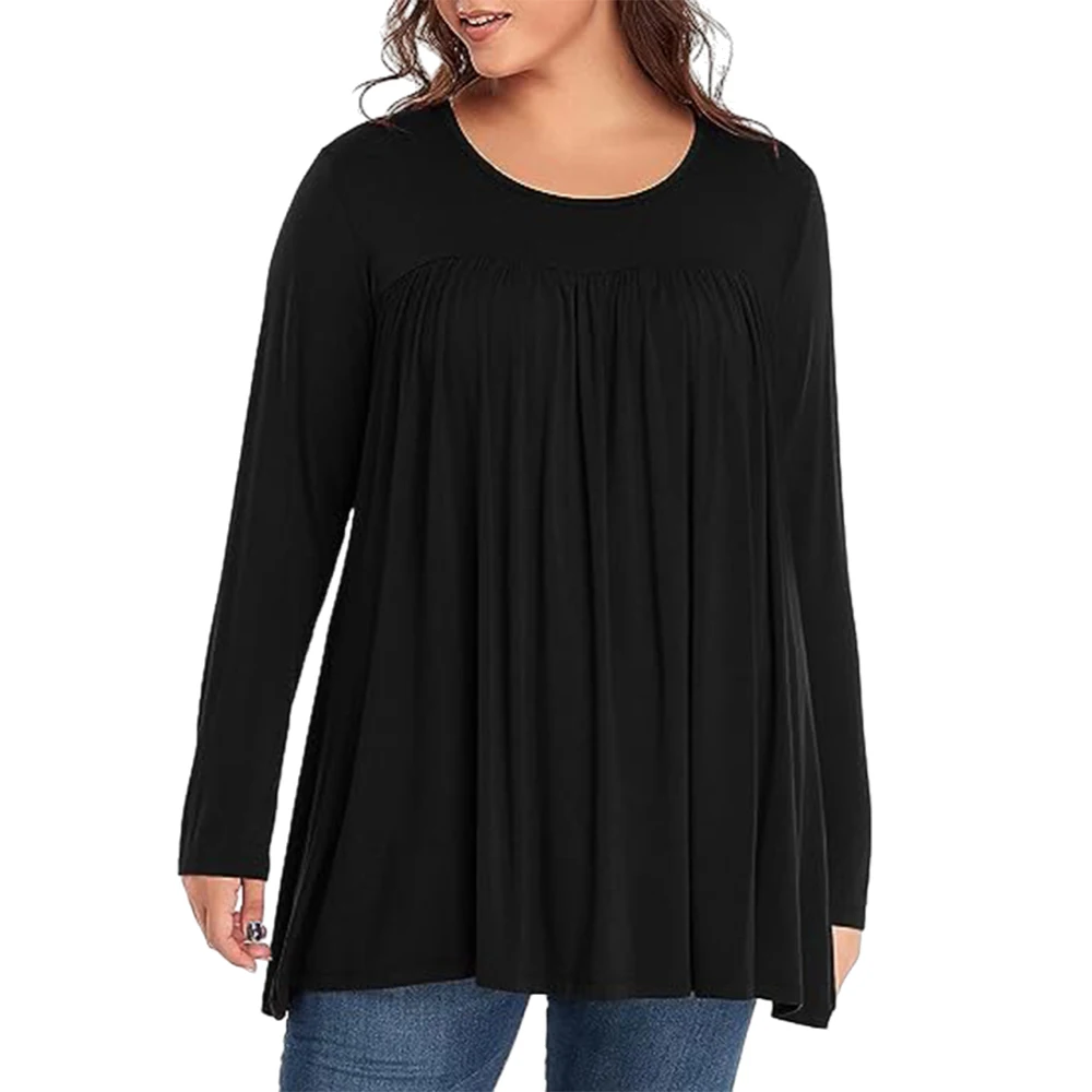 2024 Spring Summer Women's Plus Size Casual Long Sleeve Tee