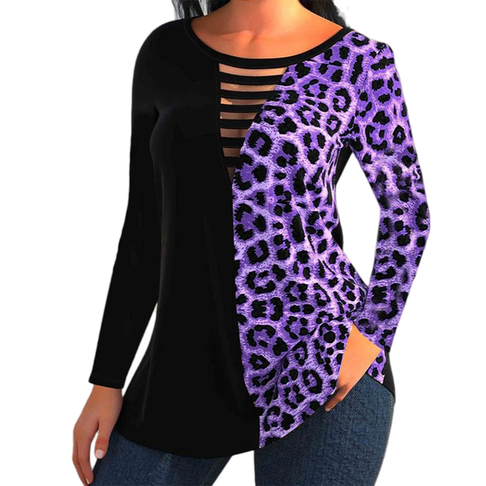 2024 Spring Summer Women's Plus Size Leopard Print Tee