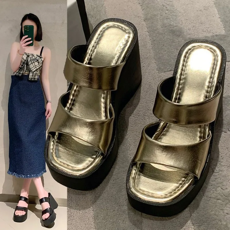 2024 Summer High-heeled Waterproof Platform Sandals