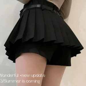 2024 Summer Korean Fashion Lady Mini Pleated Skirt