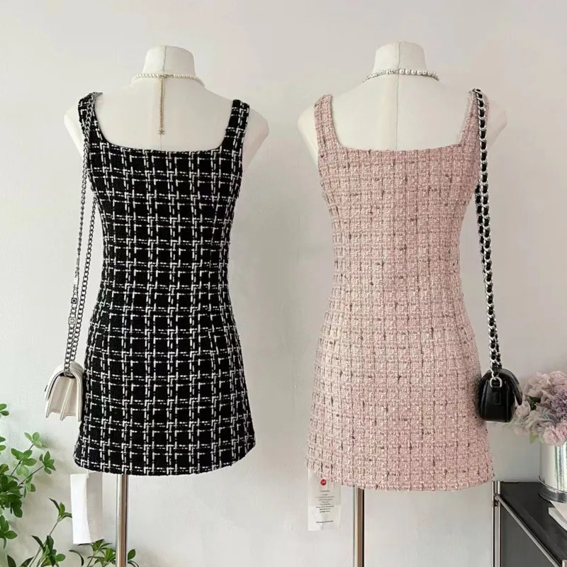 2024 Summer Korean Small Fragrance Tweed Mini Dress