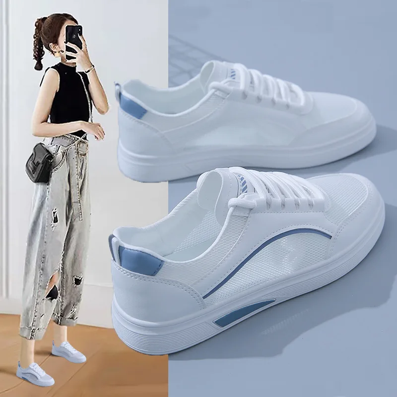 2024 Summer Little White Mesh Sneakers for Women