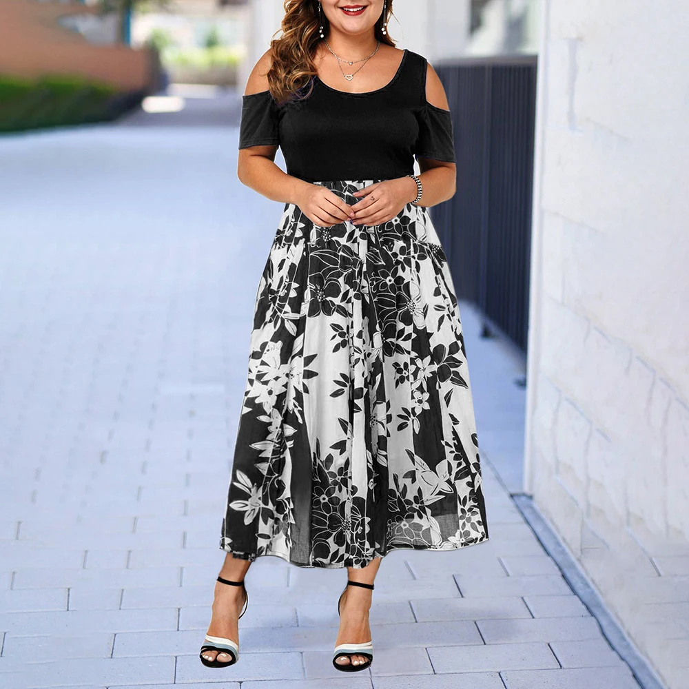 2024 Summer Plus Size Floral Beach Dress for Women