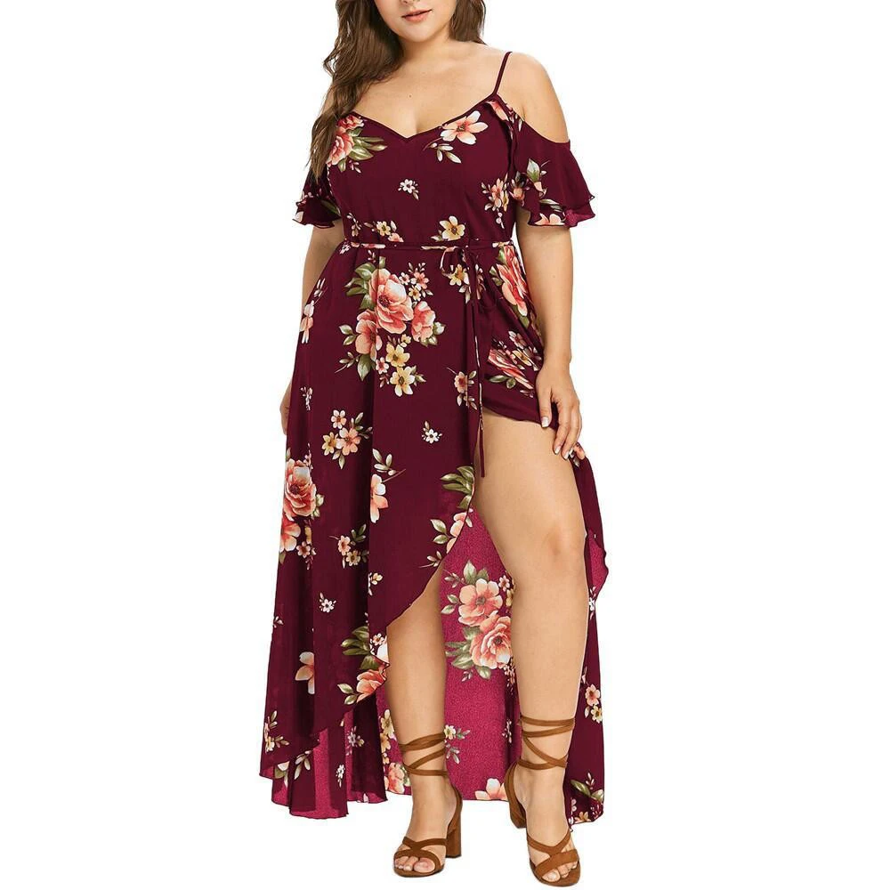 2024 Summer Women's Plus Size Floral Camisole Dress