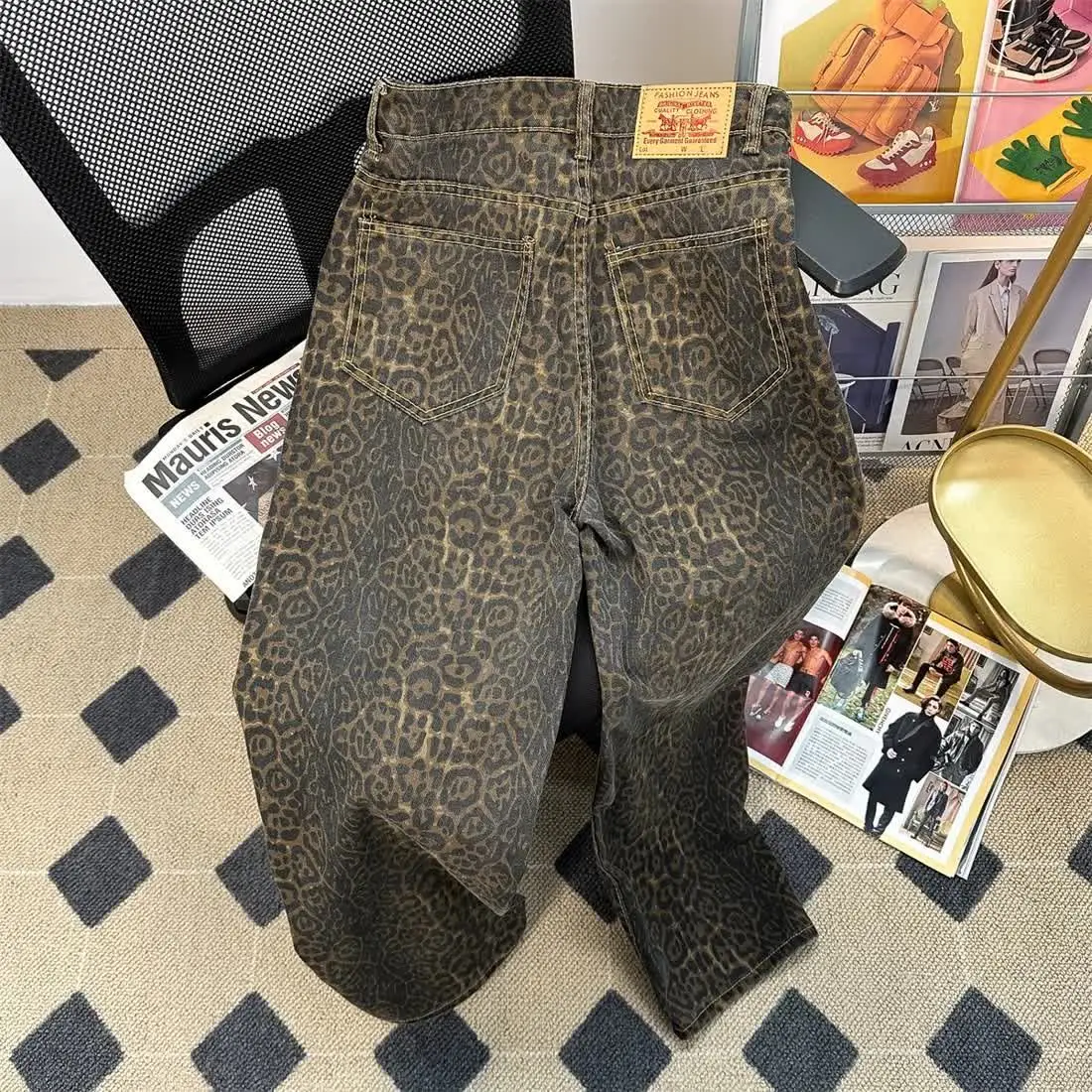 2024 Trendy Leopard Print Men's Pants | American Y2K Retro Street Trousers