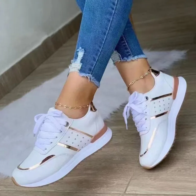 2024 Women's Lace-Up Wedge Sneakers | Casual High-Quality Sports Shoes