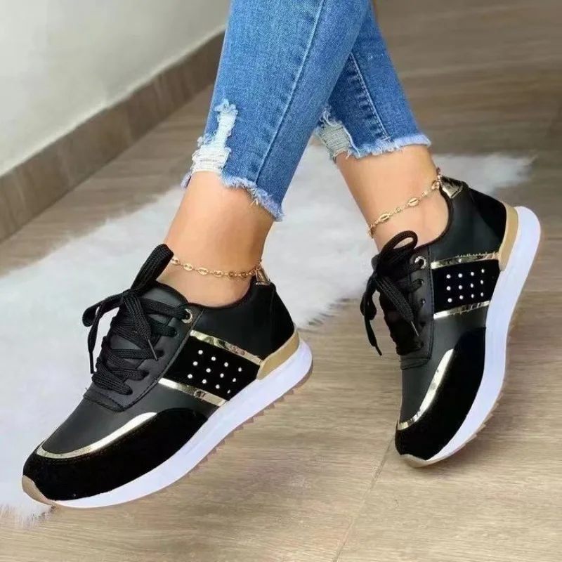 2024 Women's Lace-Up Wedge Sneakers | Casual High-Quality Sports Shoes