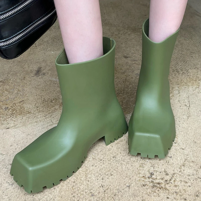 2024 Women's Slip-On Rain Boots | Fashion Ankle Booties