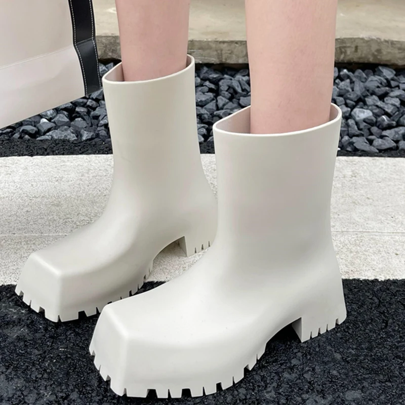 2024 Women's Slip-On Rain Boots | Fashion Ankle Booties