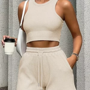 2024 Women's Summer Two-Piece Set: Cami & Drawstring Shorts