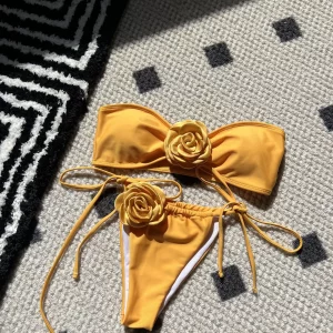 3D Rose Flower Bikini Set - Women's Swimsuit 2024 Summer Beachwear