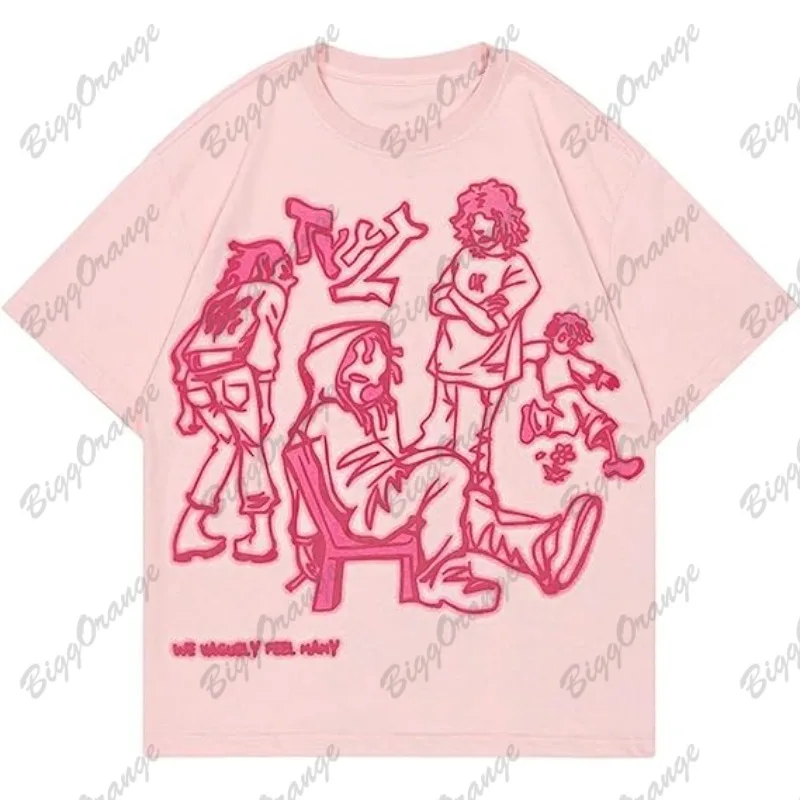 American Summer Pink Cotton Women's Tee - New Design Print